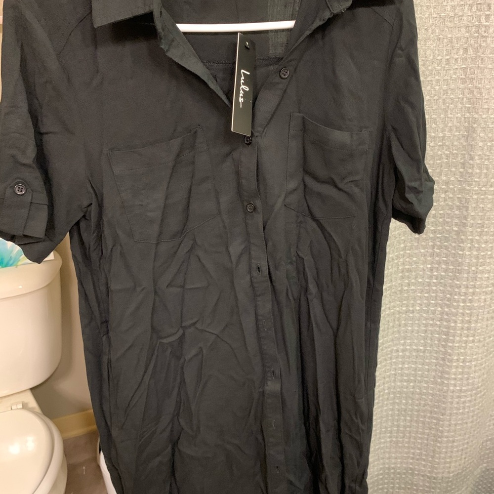 Black shirt dress